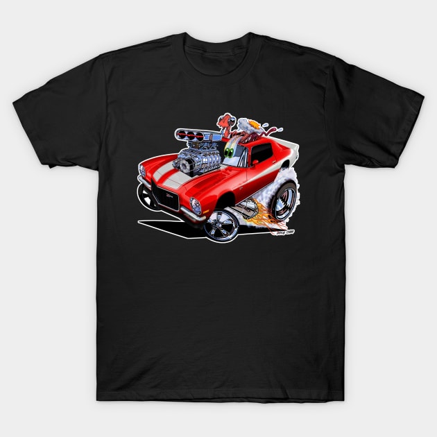 FULL BLOWN 1971 Camaro Z/28 red T-Shirt by vincecrain